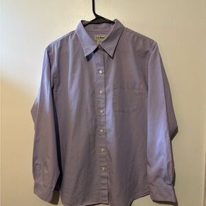 L.L.  Bean Women’s Button Down  Pocket Purple Shirt Top Size LG-REG.
